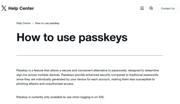 青松乡苹果维修店铺分享iOS用户如何通过通行密钥(Passkey)登录 