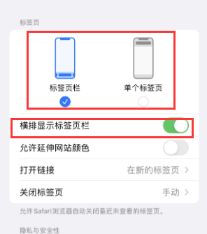 青松乡iPhone授权维修分享Safari浏览器如何切换标签栏位置 